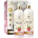 Jumybee After Care Anti-Frizz Shampoo and Conditioner Set - Strawberry Smoothie - Prolongs Keratin & Hair BTX Results - Collagen, Argan Oil, Vitamin