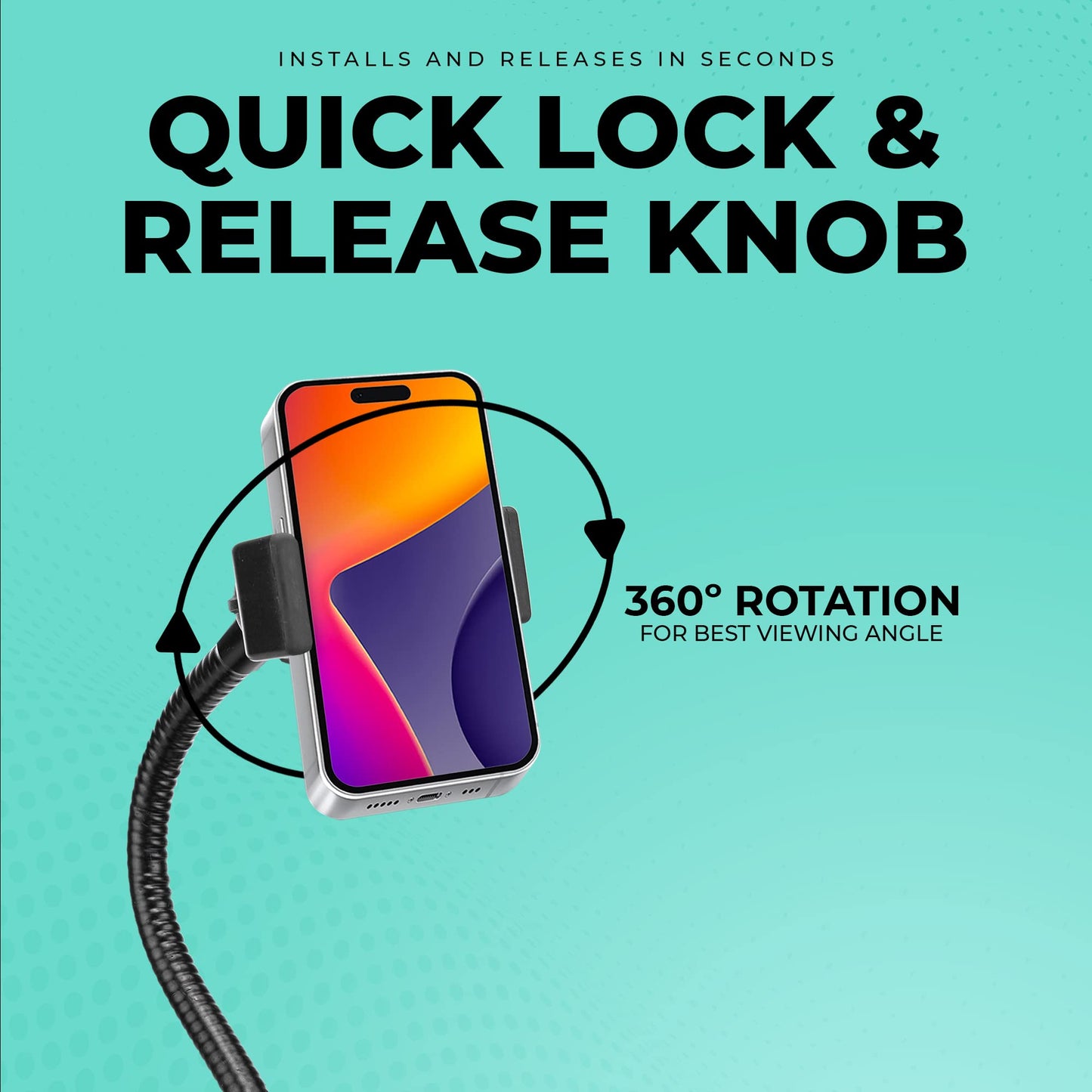 CHARGEWORX 10" Neck Universal Cup Holder Car Mount, Cup Holder Phone Mount, Phone Cup Holder for Car, Cell Phone Cup Holder, 360 Rotation Cup Holder…