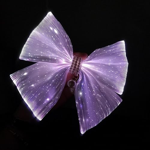 Lumisonata LED Light-Up Handmade Jumbo Bow-Knot Hair Clips - Satin Alligator Barrettes and Accessories for Women