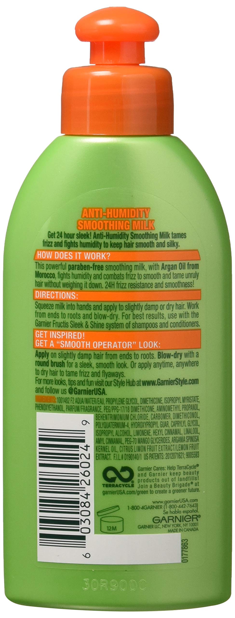 Garnier Fructis Sleek & Shine Anti-Humidity Smoothing Milk, 5.1 oz, 2 pk
