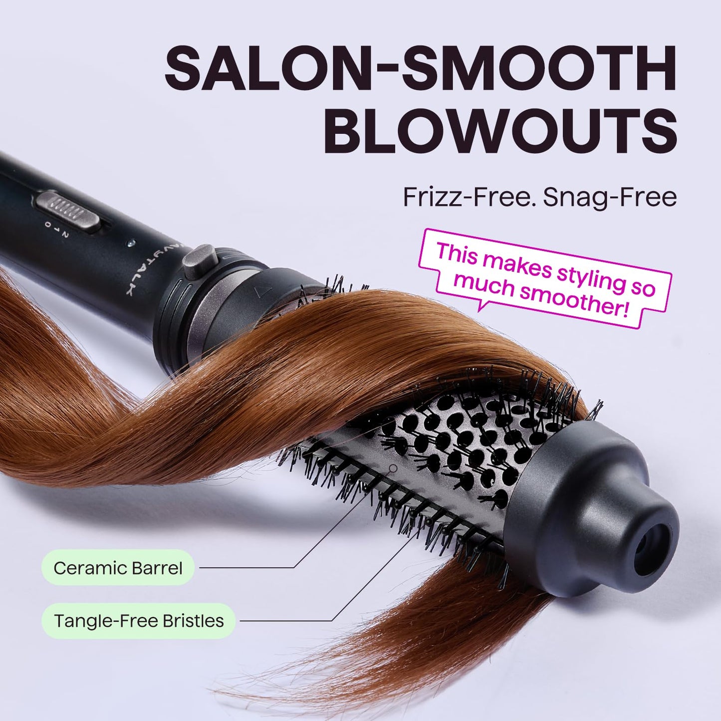 Wavytalk Thermal Brush 1.5" Detachable Heated Round Brush for Blowout Look Beauty and Personal Care wavytalk