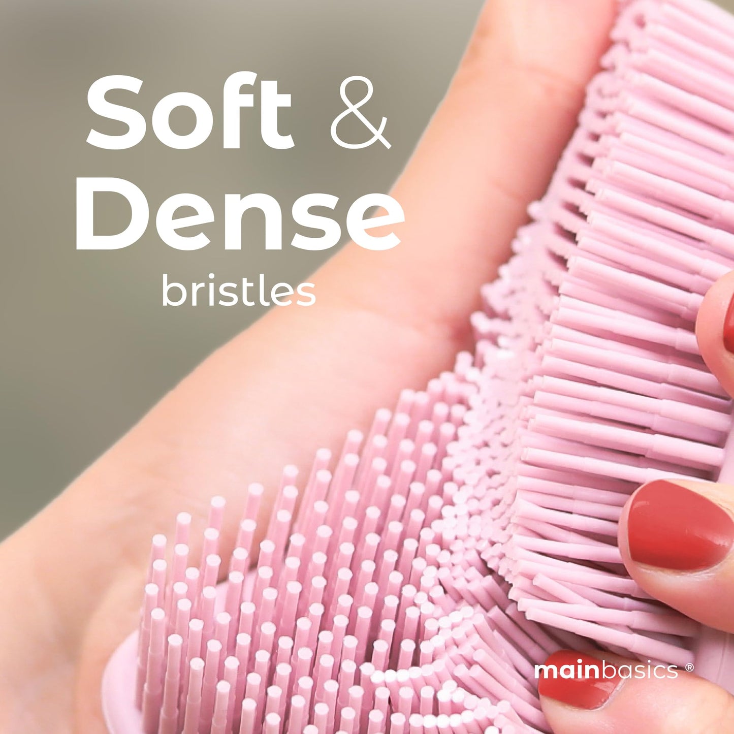 MainBasics Silicone Body Scrubber Dual-Sided Shower Loofah and Scalp Scrubber (Pink, Scalp)
