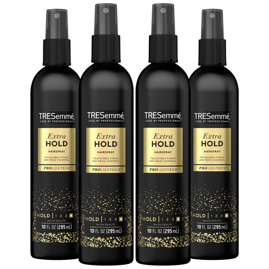 TRESemmé Tres Two Extra Hold Non-Aerosol Hairspray, 10 oz, Extra-Firm Control, Humidity Resistant, Frizz Control, Pack of 4 Pump Bottles