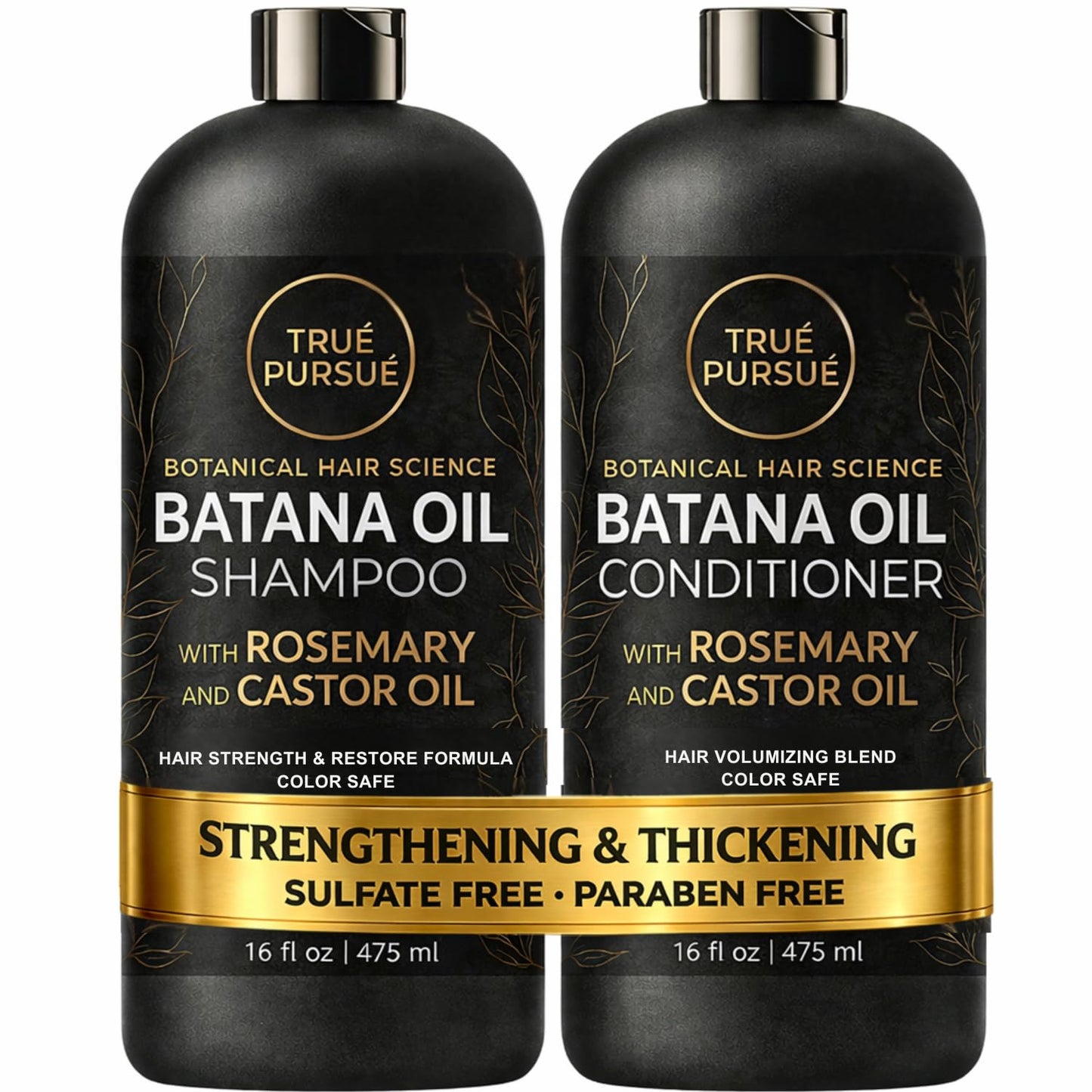 Batana Oil Shampoo and Conditioner Set for Men & Women with Rosemary & Castor Oil - Hair Growth Shampoo & Sulfate-Free Hair Strengthening for Dry