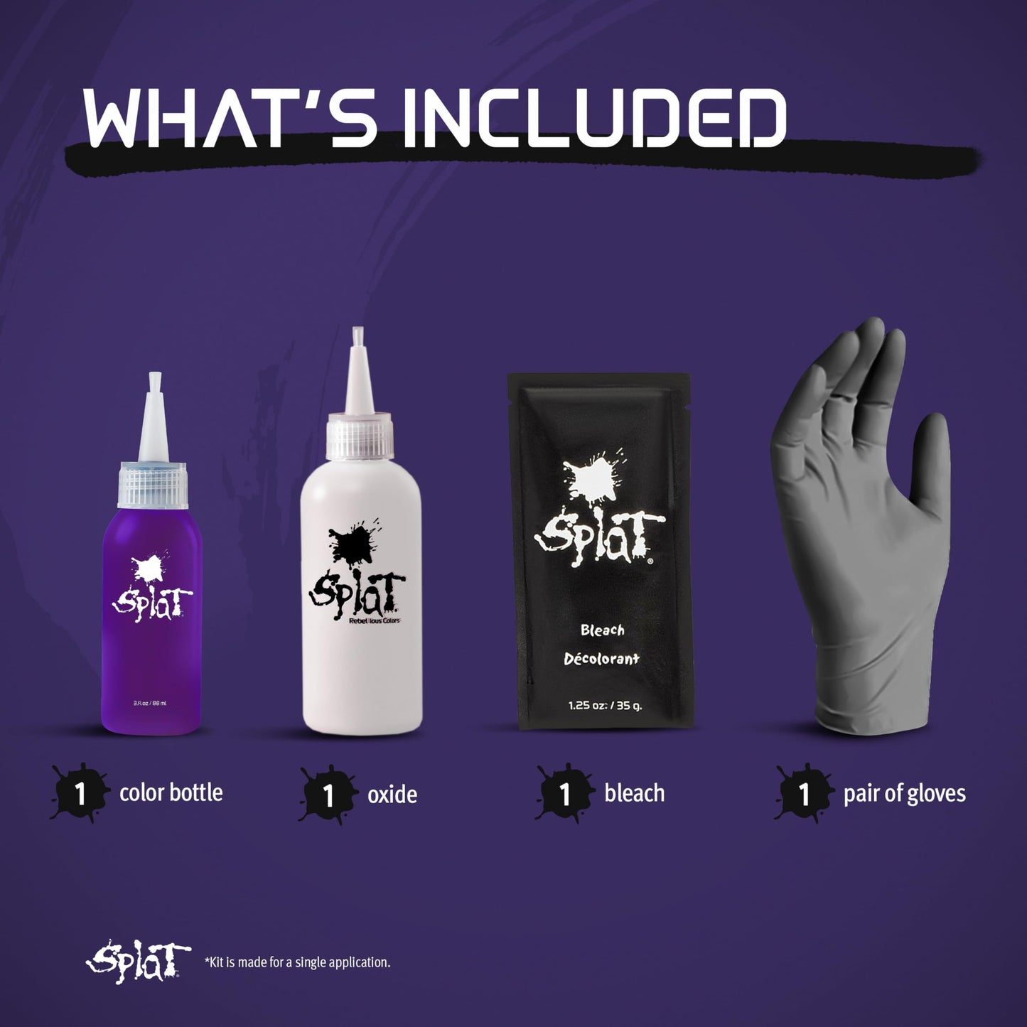 Splat | Complete Kit | Hair Dye | Semi-Permanent | Long Lasting | Vegan and Cruelty-Free (Passionate Purple)