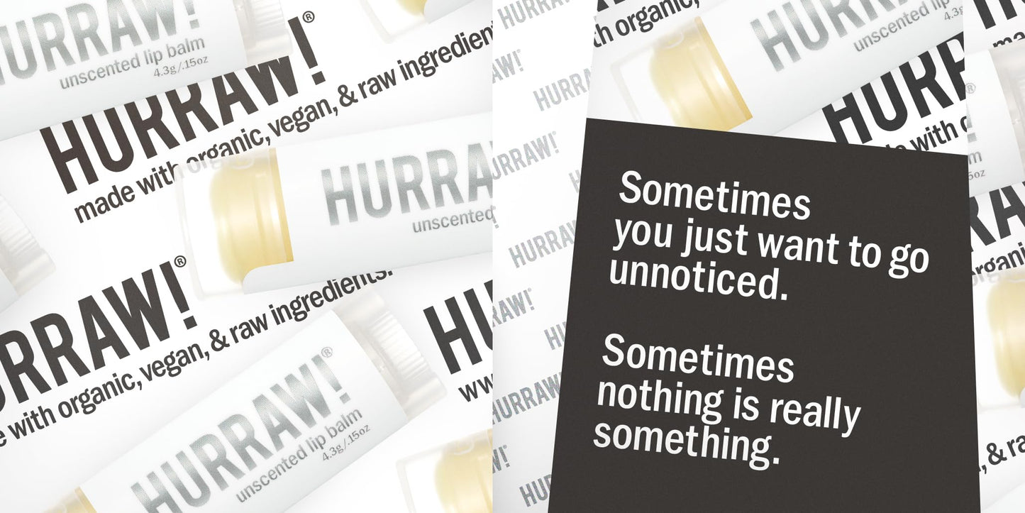 Hurraw! Unscented Lip Balm: Organic, Certified Vegan, Cruelty and Gluten Free. Non-GMO, 100% Natural Ingredients. Bee, Shea, Soy and Palm Free. Made
