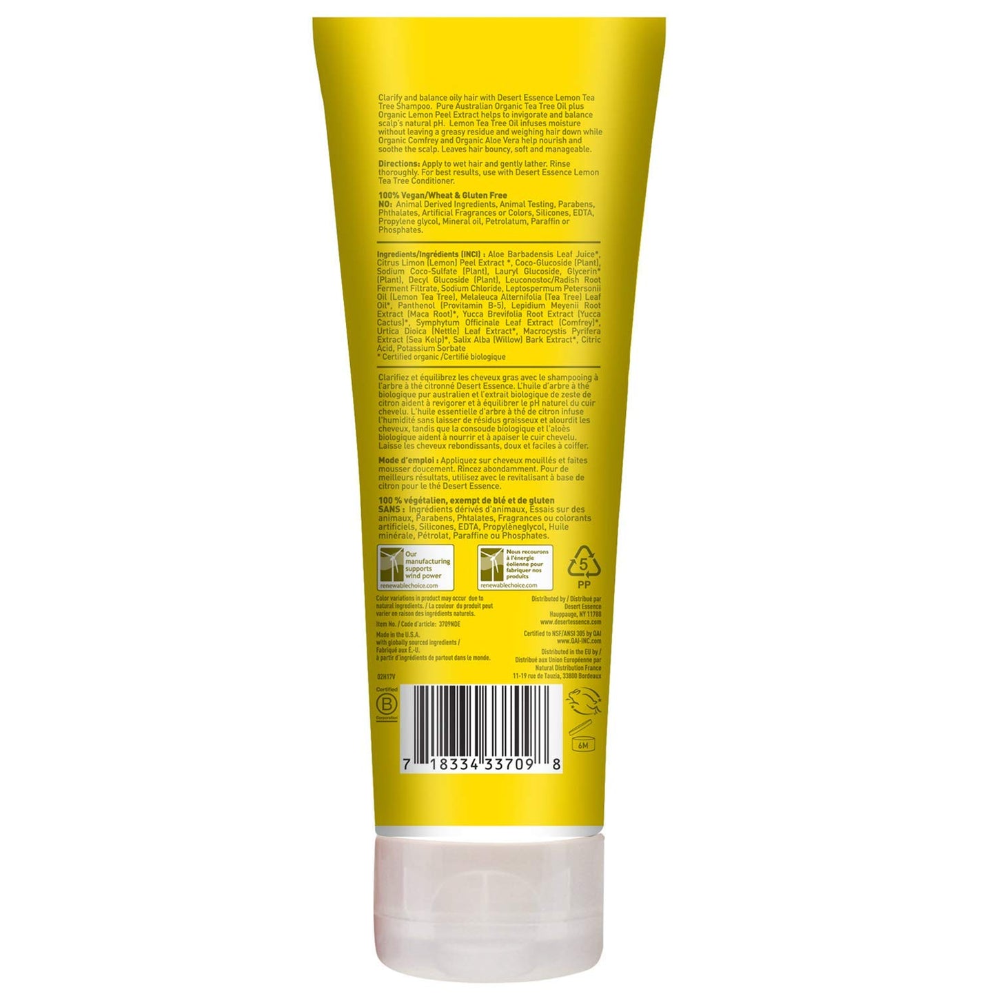 Desert Essence Lemon Tea Tree Shampoo & Conditioner Bundle - 8 Fl Ounce - Clarifying For Oily Hair - Essential Oils - Strengthen & Protect Hair