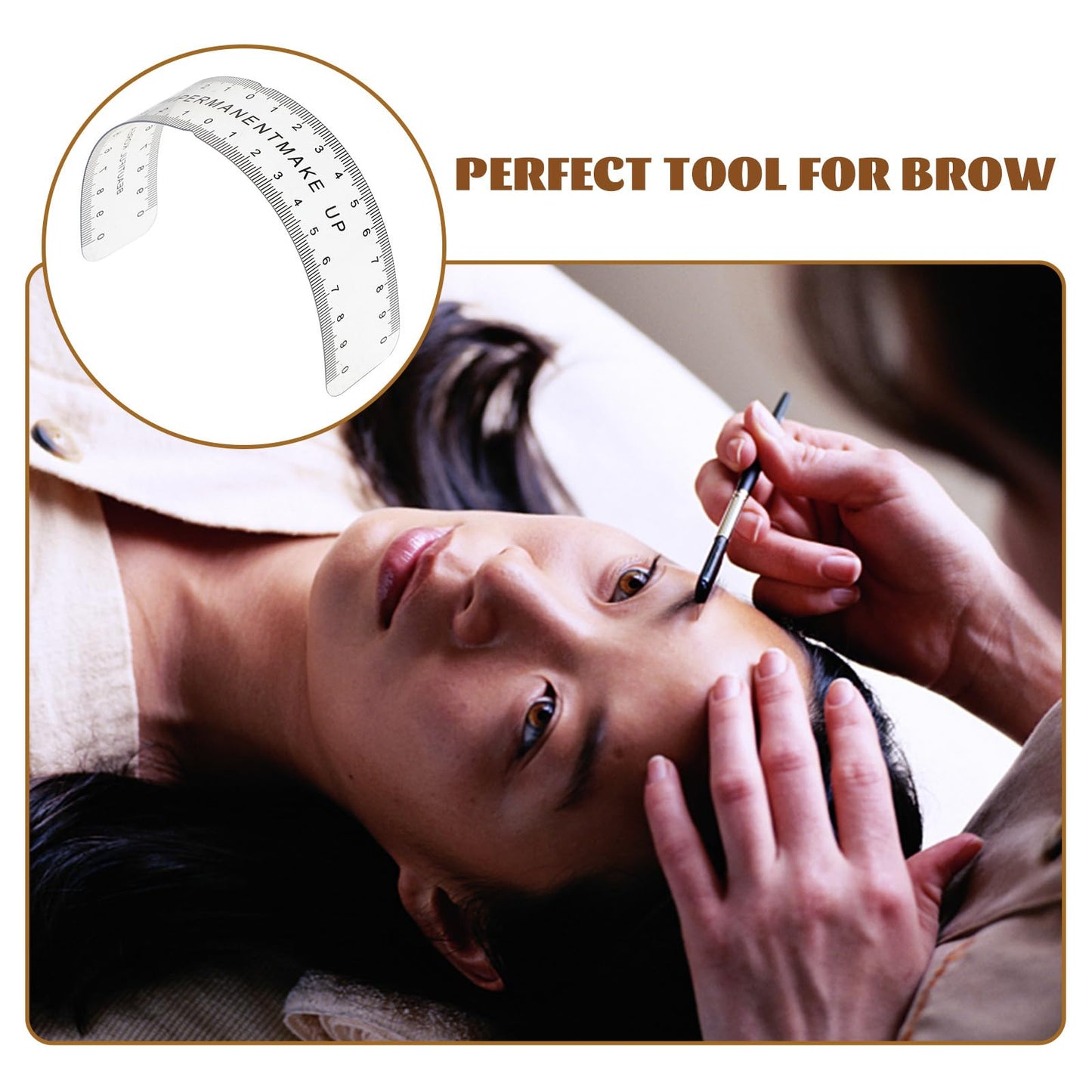 1pc Eyebrow Ruler for Microblading - Curved Plastic Positioning Tool for Accurate Eyebrow Shaping - Ideal for Professional and Home Use