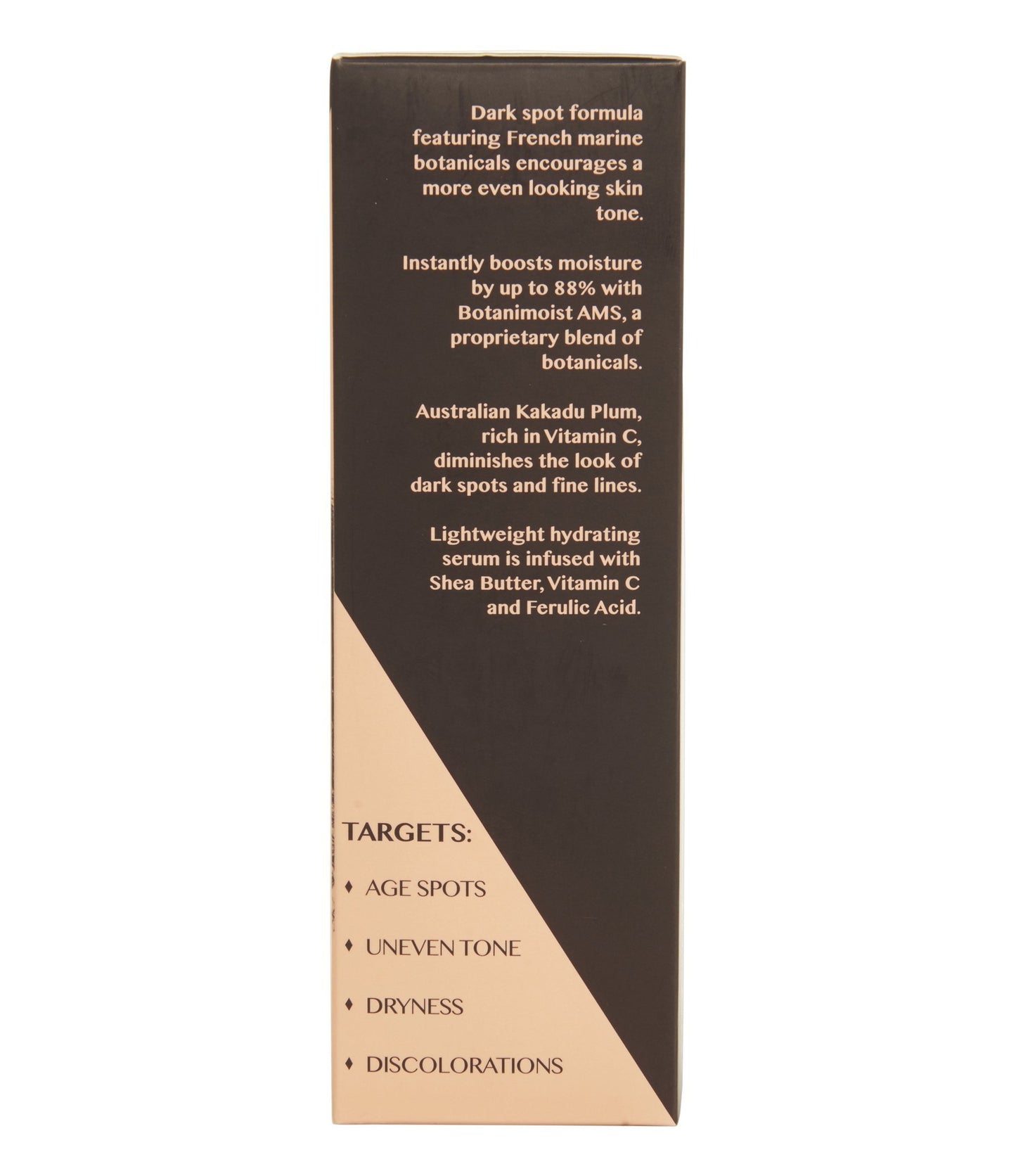 Evenza Intensive Age Spot Serum for Even Tone Skin with Hyaluronic Acid, Vitamin E, and Jojoba Oil. 2oz bottle.