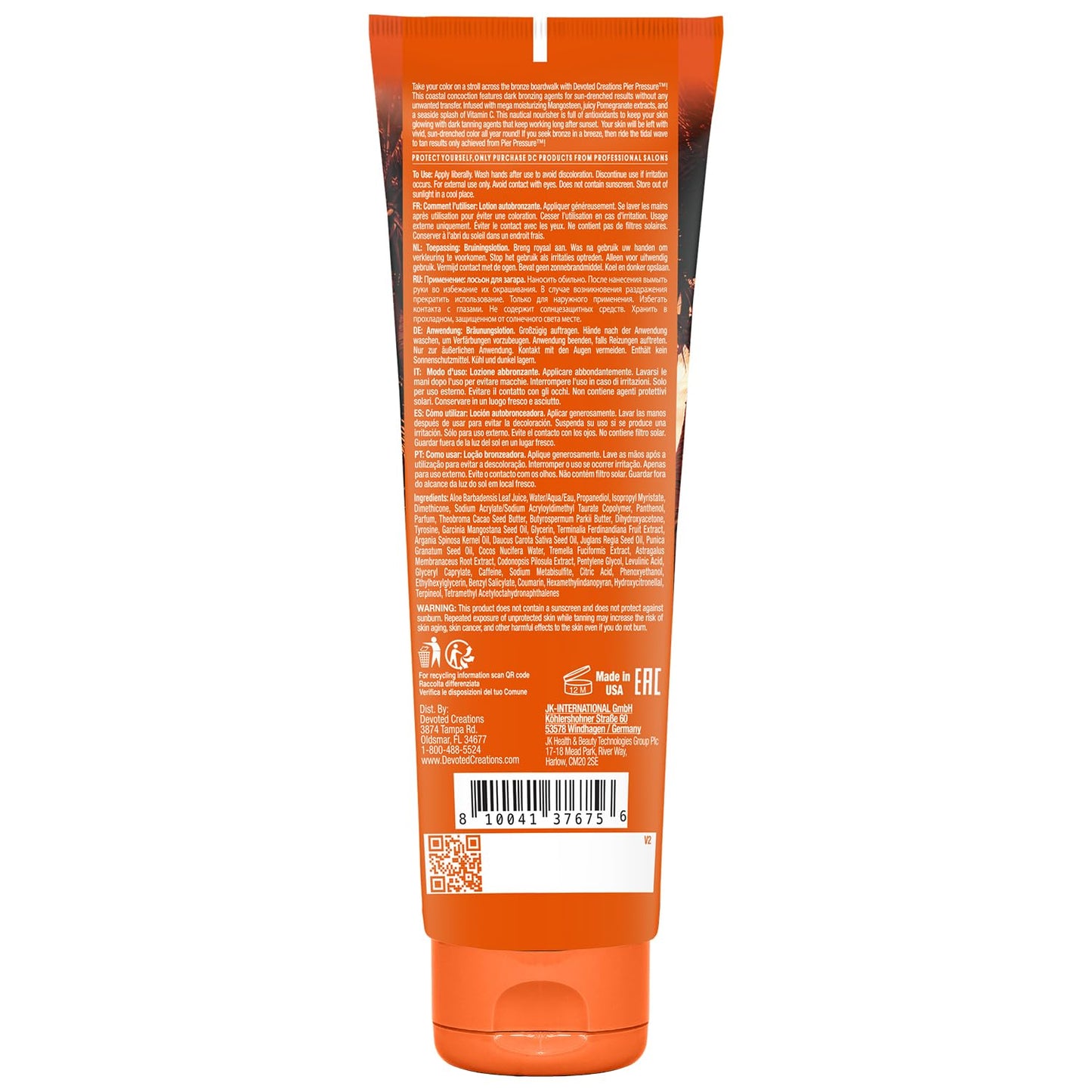 Devoted Creations Pier Pressure | Transfer Resistant Vivid Bronzing Ultra-Moisturizing Dark Tanning Lotion