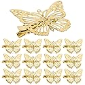 OBTANIM Butterfly Hair Clips, 12 Pcs Cute Metal Butterfly Hair Claw Pins Barrettes Accessories for Girls and Women (Gold)