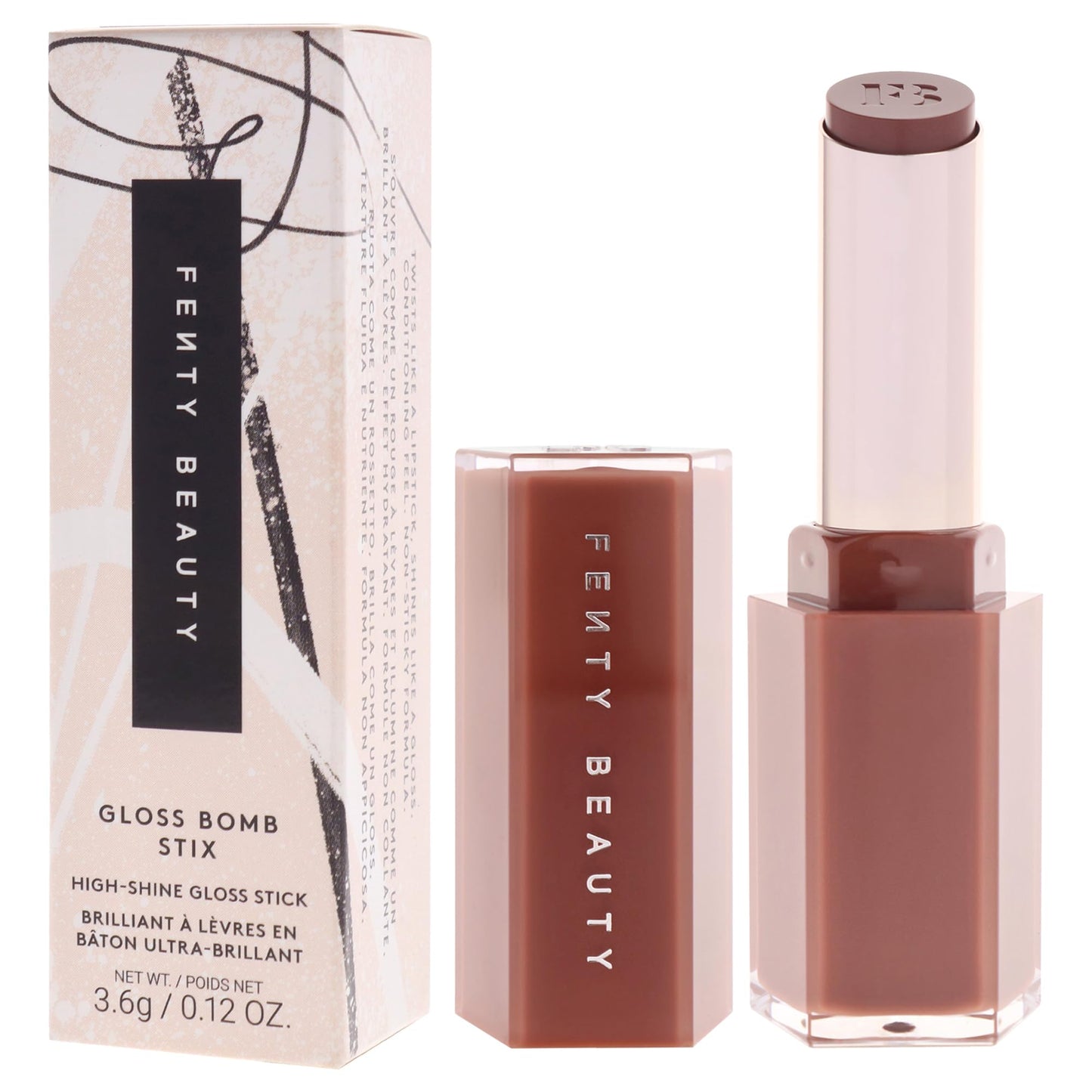 Gloss Bomb Stix High Shine Gloss - 12 Rose Amber by Fenty Beauty for Women - 0.12 oz Lipstick