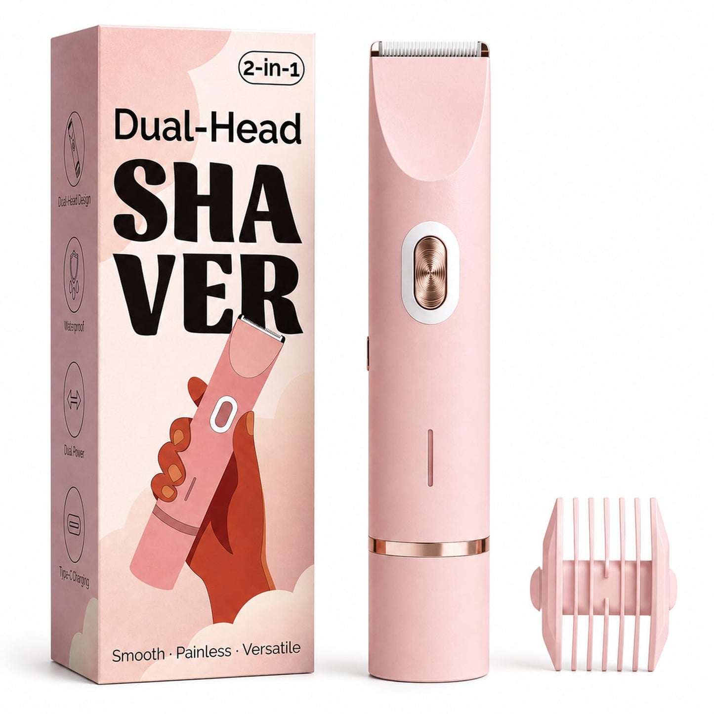 Mpotmiy 2-in-1 Electric Bikini Trimmer for Women - Dual Head Electric Razor, Waterproof Painless Shaver, Pubic Hair Trimmer for Private Area & Body Beauty and Personal Care Mpotmiy Default Title