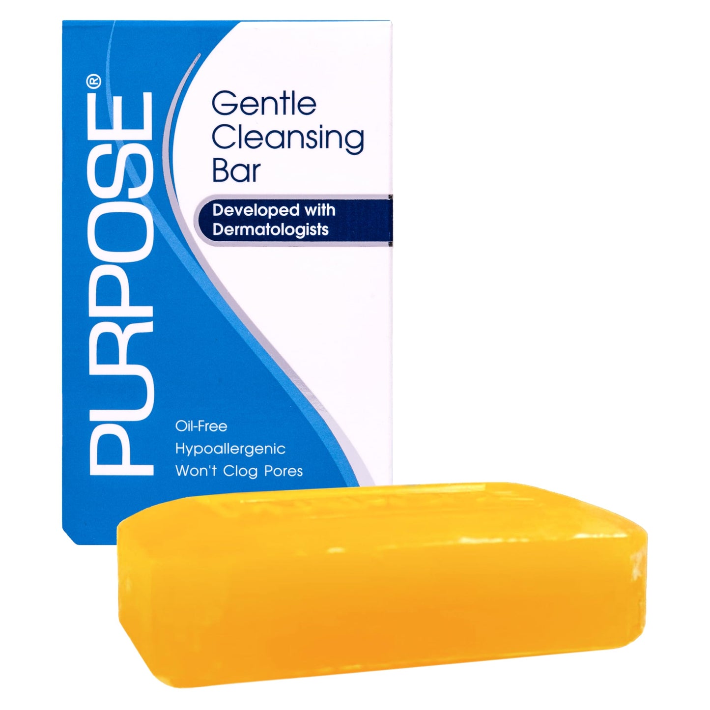 PURPOSE Gentle Cleansing Bar, Developed with Dermatologists, For All Skin Types, For Sensitive & Dry Skin, Oil-free, Hypoallergenic, Sulfate-Free, 6