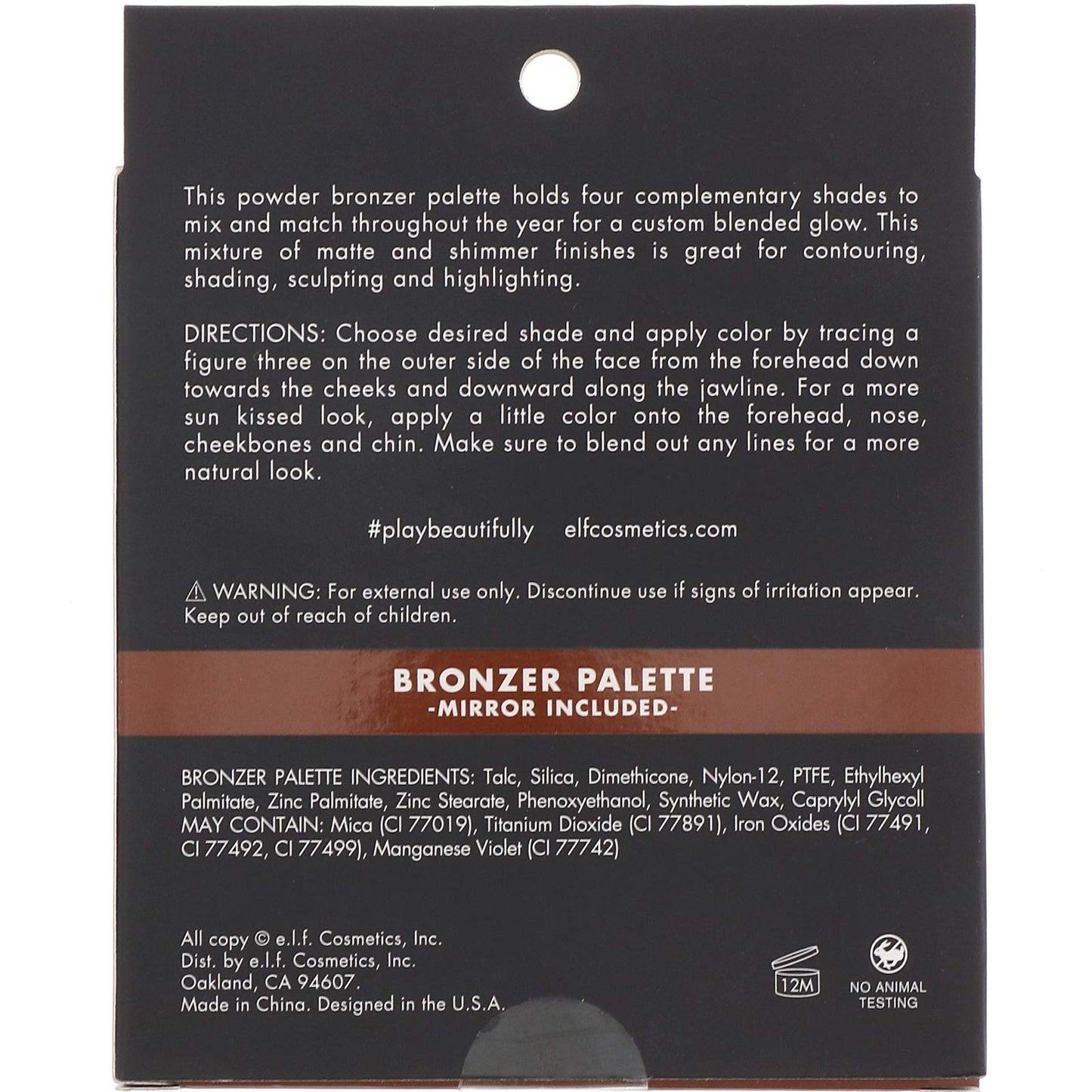 E.L.F. Bronzer Palette, Deep Bronzer, 0.42 oz (12 g)