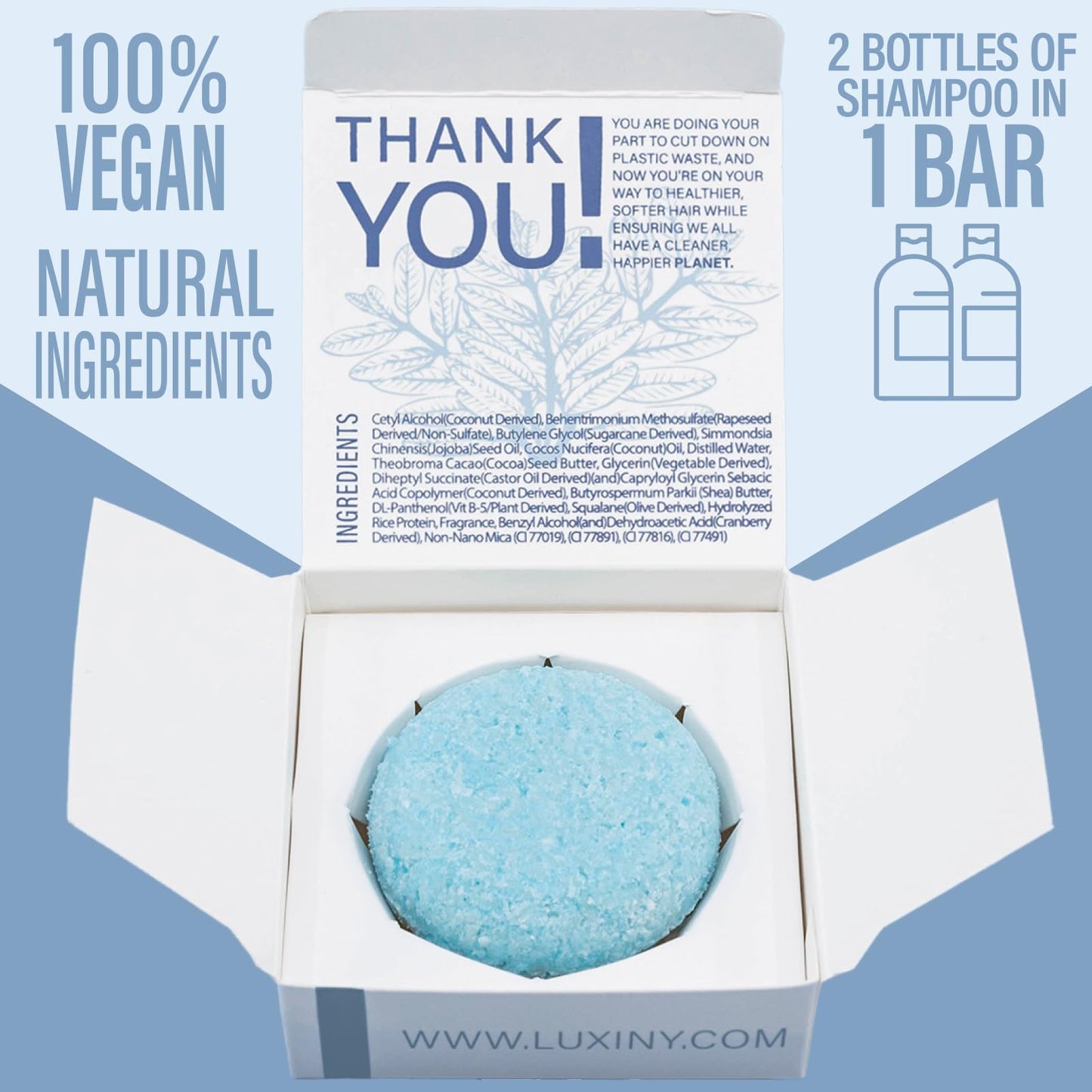 Luxiny Travel Shampoo and Conditioner Bar - Plant-Based, Multipurpose, TSA Compliant, Eco-Friendly, Sulfate & Paraben-Free, Suitable for All Hair