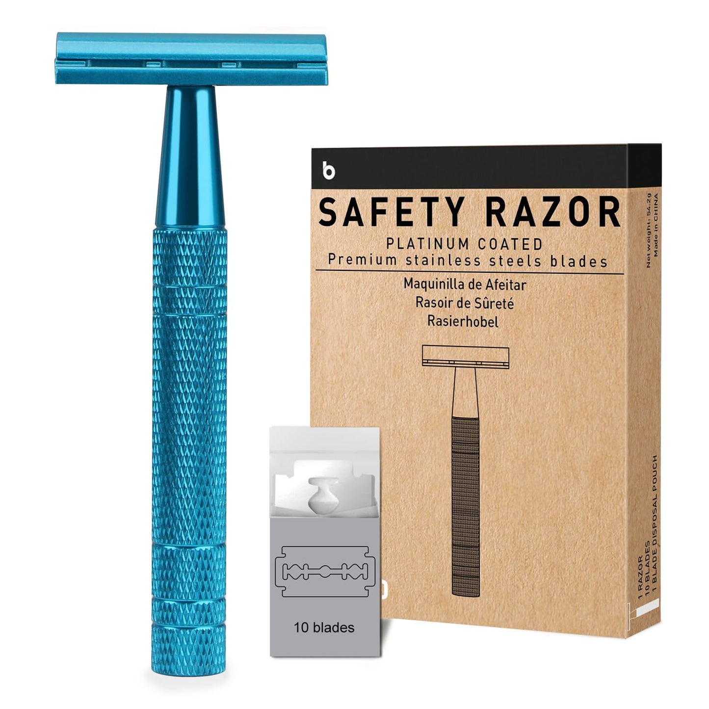 Matte Gun Black Safety Razors for Men with Stand, Single Blade Razor Beauty and Personal Care BULIMICA Default Title