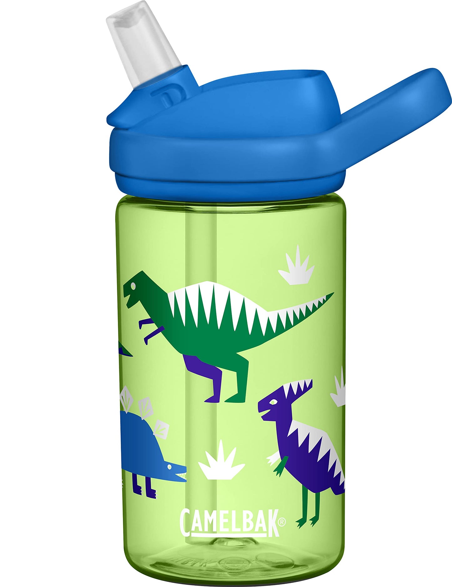 CamelBak Eddy+ Kids Bite Valve Straw Tritan Renew Water Bottle Green, 14oz