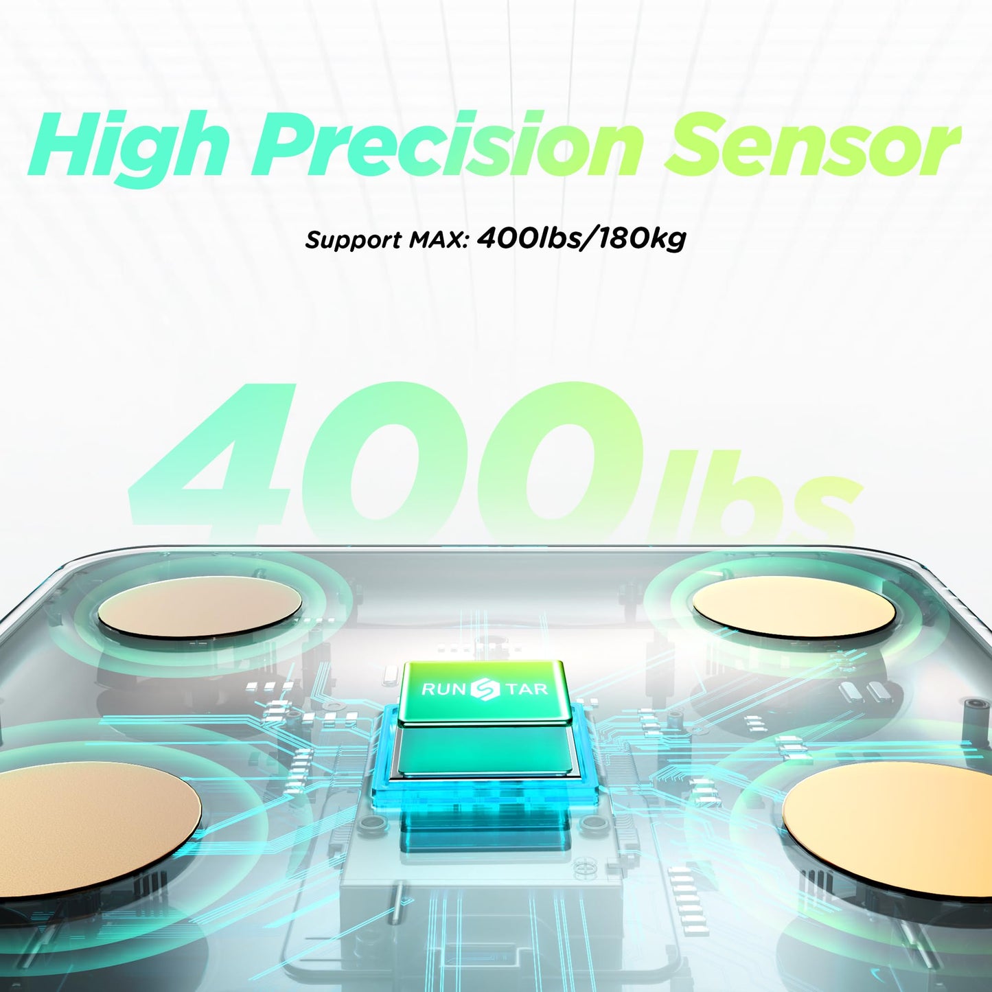 RunStar Scale for Body Weight, Smart Scale with 8-in-1 VA Display, High Precision Bathroom Digital Scale for Body Weight Heart Rate BMI Body Fat 22…