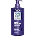 L’Oreal Paris Sulfate Free Brass Toning Purple Conditioner for Blonde, Bleached, Silver, or Brown Highlighted Hair, EverPure, 23 Fl Oz (Packaging May