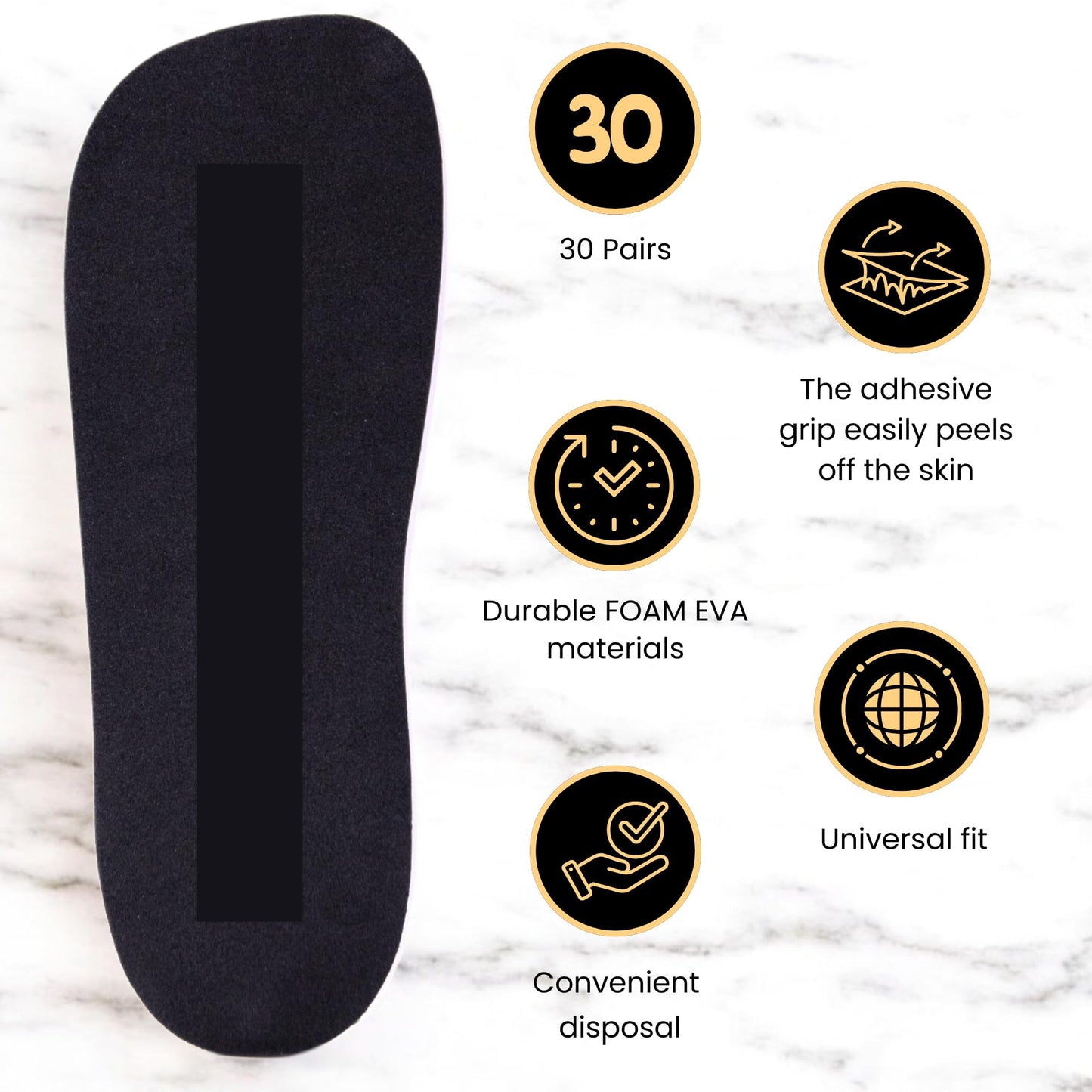 Kobbtan 60 Pairs Spray Tan Feet Pads - Disposable Foam Feet Protectors for Spray Tanning - Non-Slip, Hygienic & Comfortable Feet for Spray Tanning