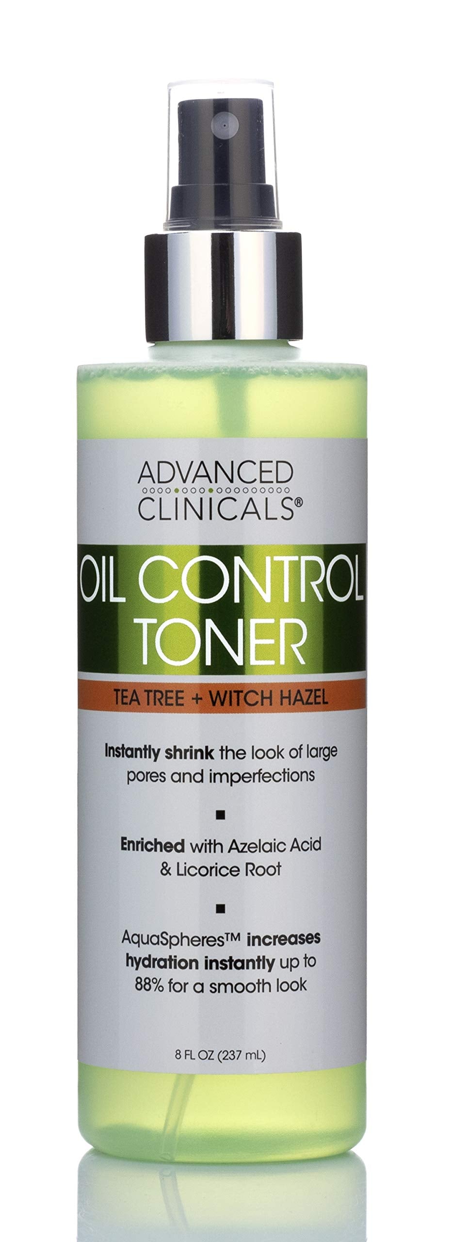 Advanced Clinicals Oil Control Purifying Facial Mist Toner. Hydrating, Non-Greasy Tea Tree Oil, Witch Hazel Toner W/Aloe Vera Face Mist Cleans Pores