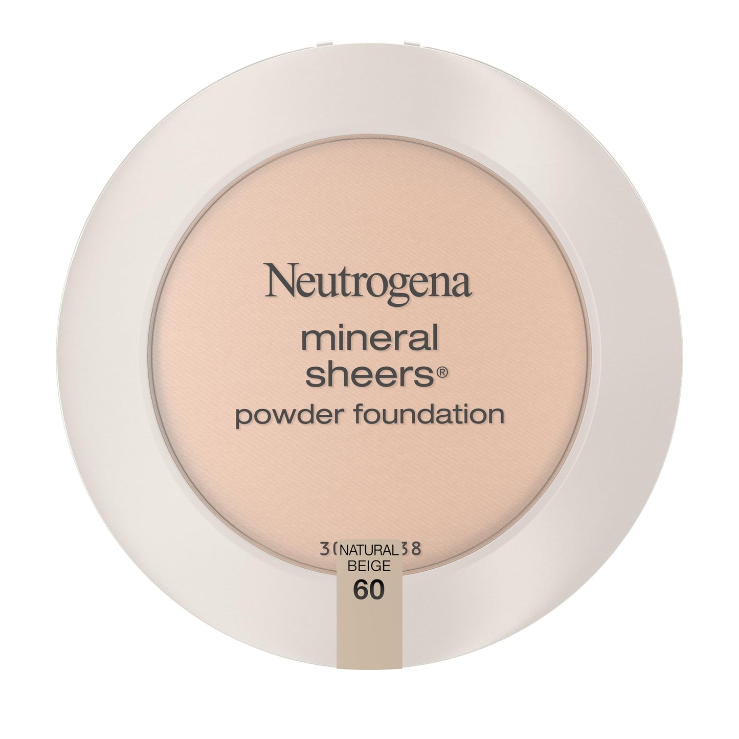 Neutrogena Mineral Sheers Compact Powder Foundation, Lightweight & Oil-Free Mineral Foundation, Fragrance-Free, Natural Beige 60,.34 oz
