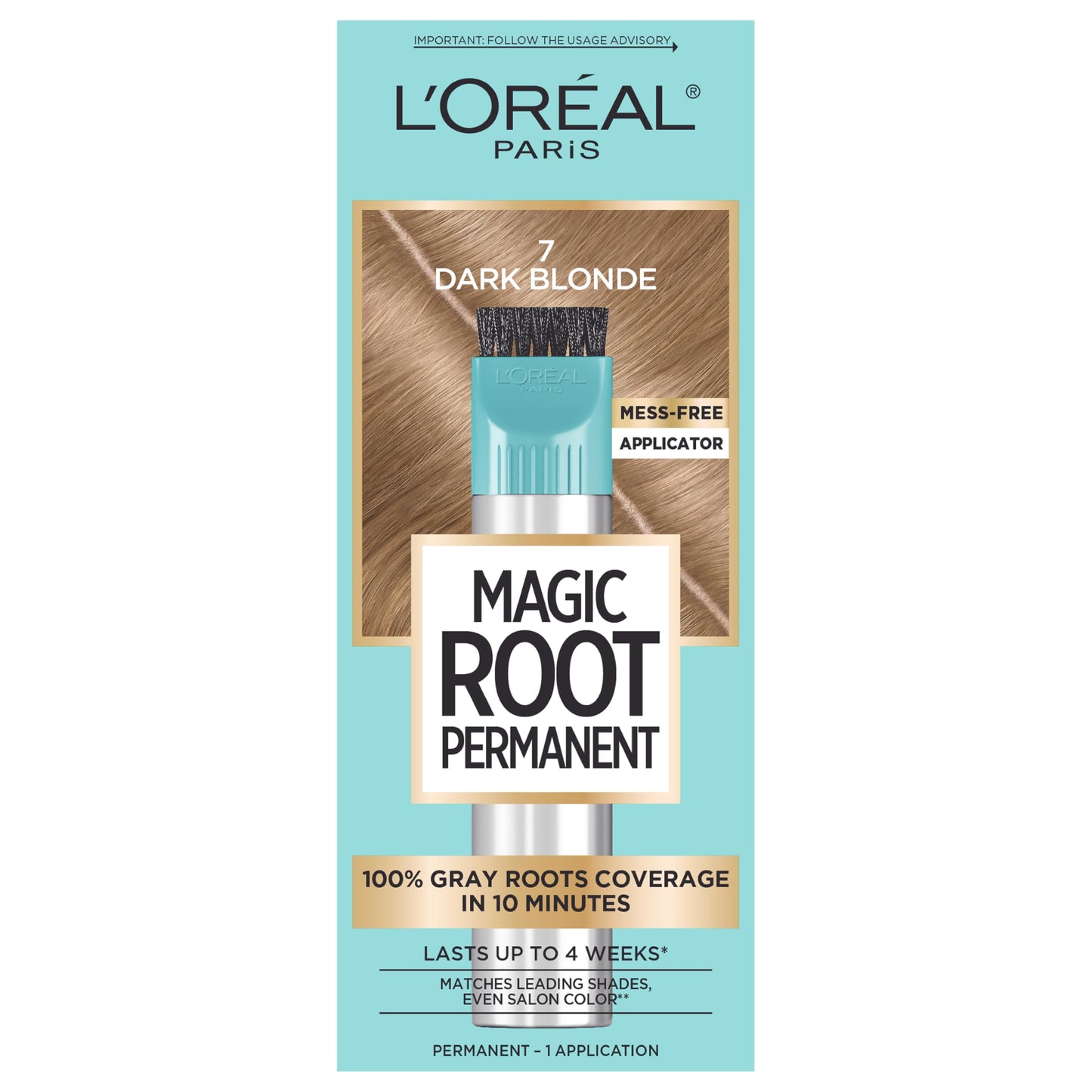 L’Oreal Paris Magic Root Rescue 10 Minute Root Hair Coloring Kit, Permanent Hair Color with Quick Precision Applicator, 100 percent Gray Coverage, 7 Beauty & Personal Care L'Oreal Paris