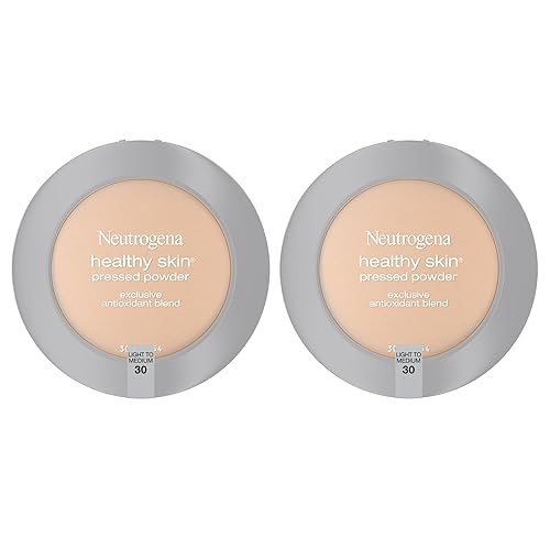 Neutrogena Healthy Skin Pressed Makeup Powder Compact with Antioxidants & Pro Vitamin B5, Evens Tone, Minimizes Shine & Conditions, Light to Medium