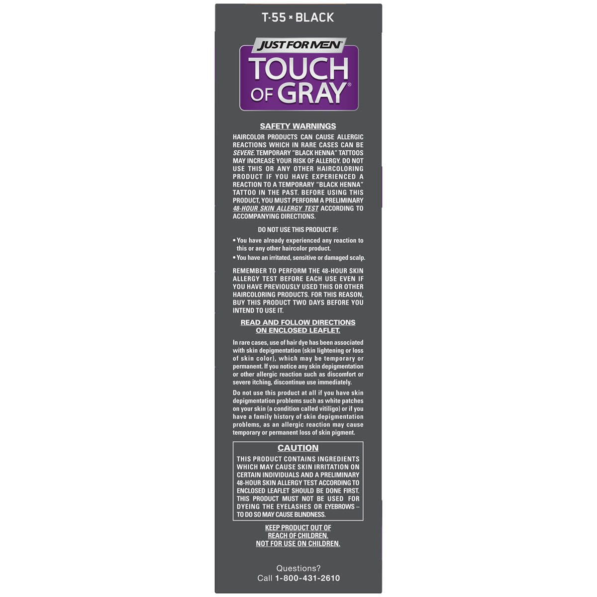 Just For Men Touch of Gray Men's Hair Color, Black