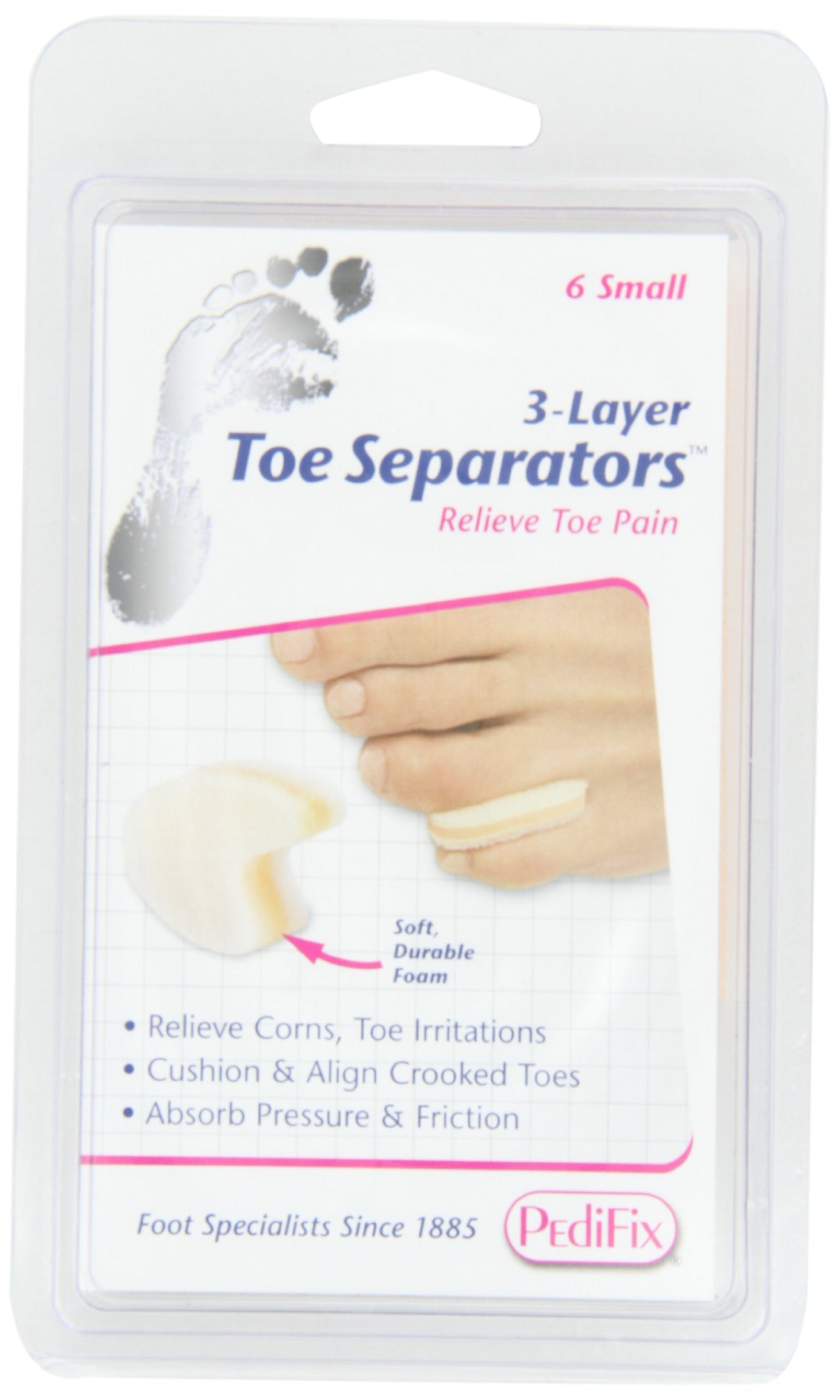 Pedifix 3-layer Toe Separators, 6-Count (Pack of 2), Small Beauty & Personal Care Pedifix