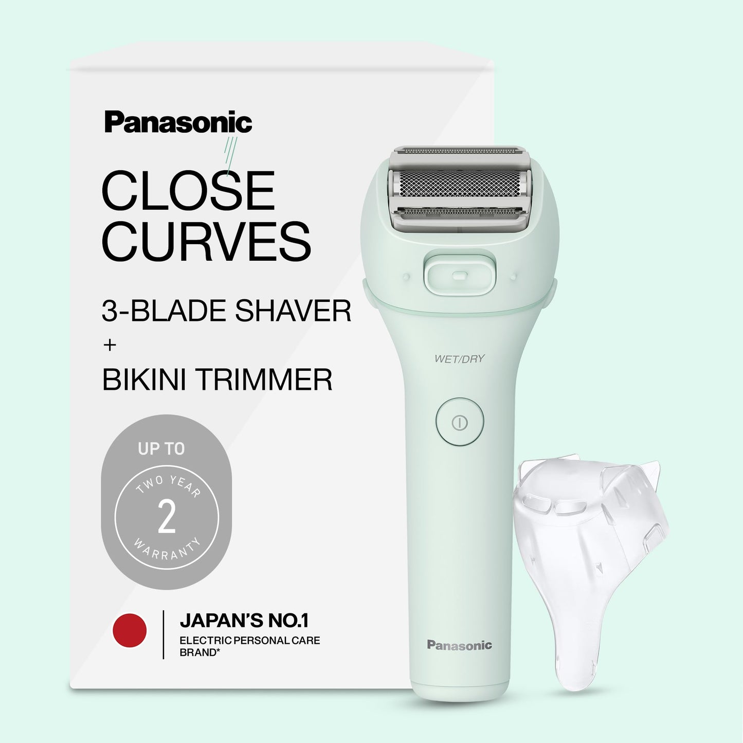Panasonic Electric Bikini Trimmer, Waterproof Full-Body Cordless Electric Razors for Women Legs with Bikini Attachments, 3 Hypoallergenic Blades, Beauty and Personal Care Panasonic