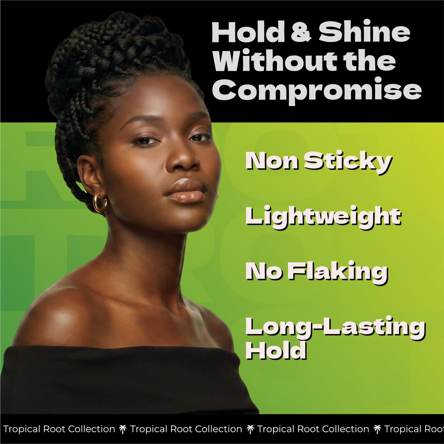 Bronner Bros Tropical Roots Moisturizing Sculpting Foam - Long-Lasting Hair Foam Wrap for Braids, Twists & Sets - Helps Soothe Dry, Itchy Scalp