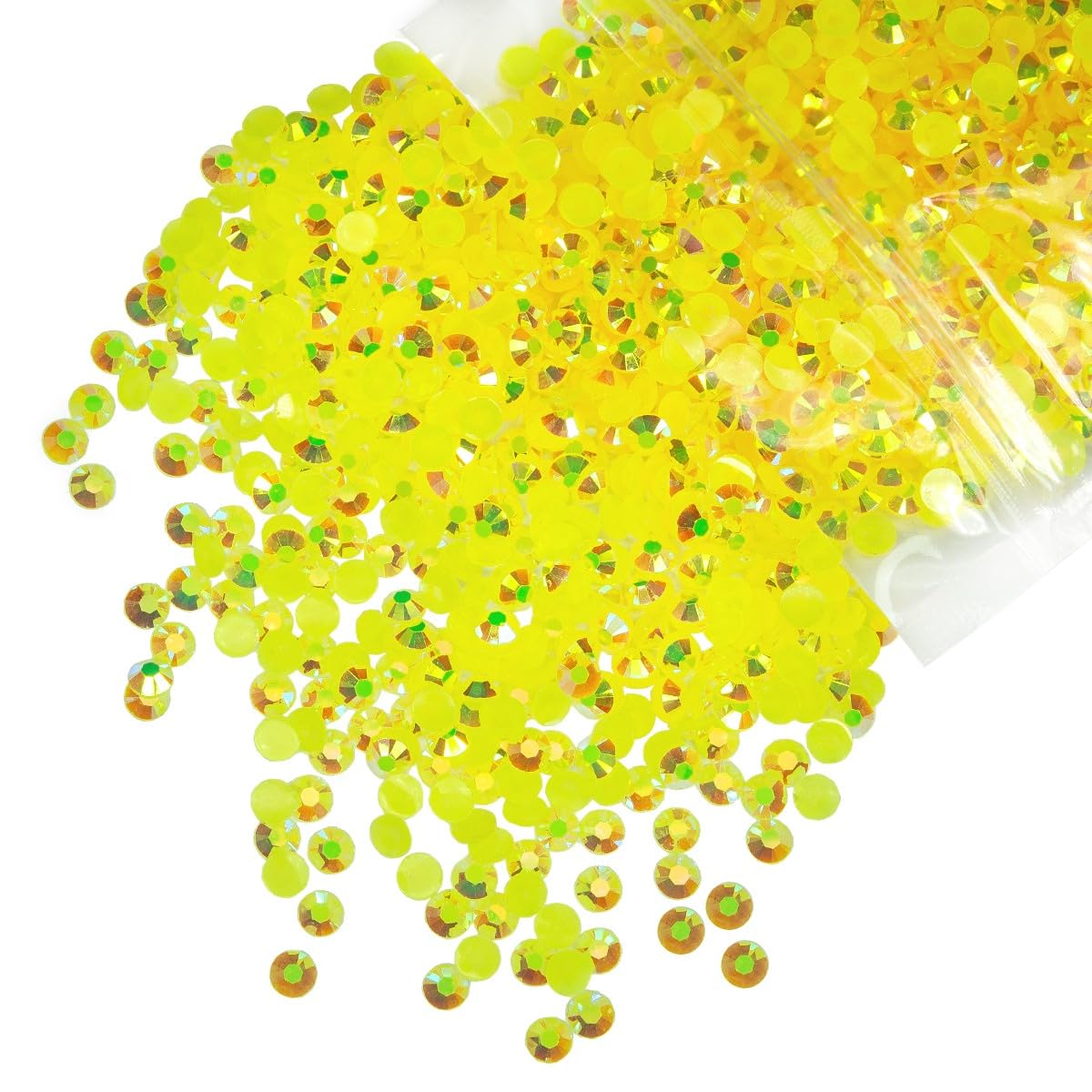 qiipii 3000PCS 4mm Lemon Yellow AB Resin Rhinestones for Crafting Citrine AB Flatback Jelly Stones Bulk SS16 Non-Hotfix Diamonds Gems Charms for Nails Beauty and Personal Care qiipii Default Title