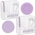 Luxiny Hair Shampoo and Conditioner Set - Sulfate Free Lavender Bars, Made in USA (1 Shampoo Bar 60g, 1 Deep Conditioner Bar 50g)