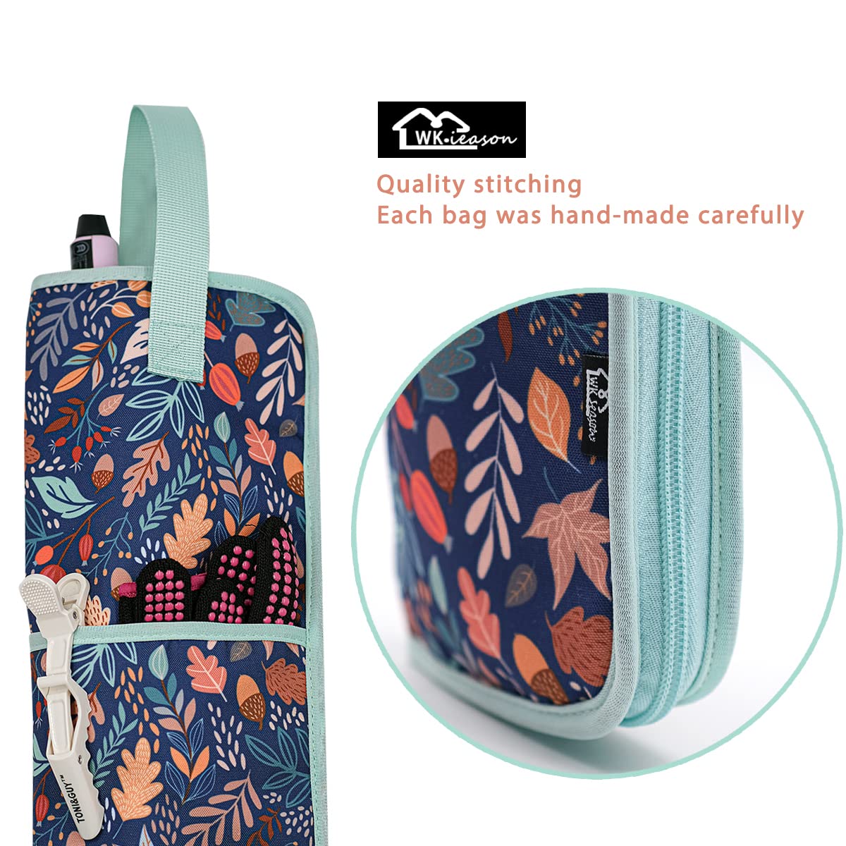 2 Pieces Hair Flat Iron Case Holder Canvas Bag Heat Resistant Curling Iron Silicone Straightener Holder Mat for Hair Tools Curling Iron Organizer Bag