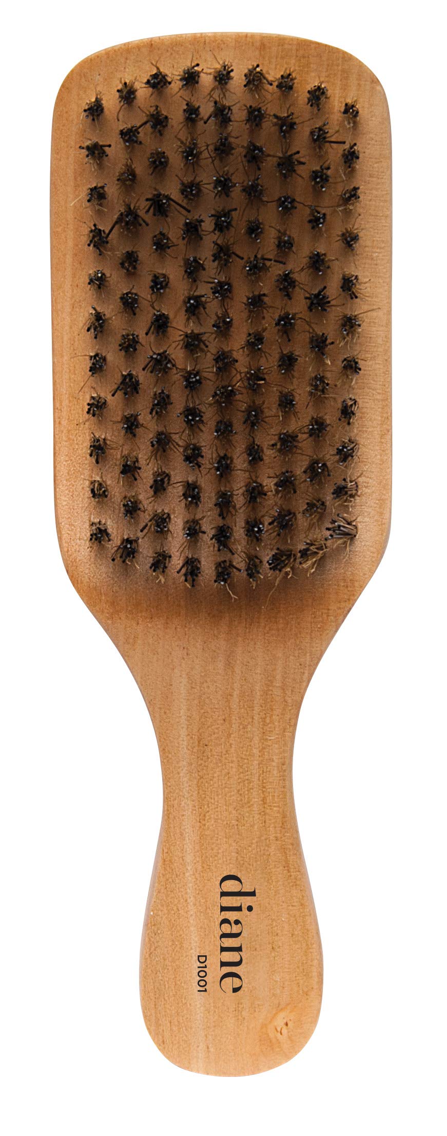 Diane Hard Reinforced Boar Curved Club Wave Hair Brush for Styling and Wave Maintenance, Perfect for Short Cuts, Fades, and Thick, Tight Curls