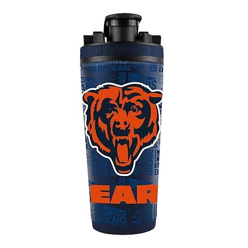 WinCraft Chicago Bears 26oz. 4D Stainless Steel Ice Shaker Bottle