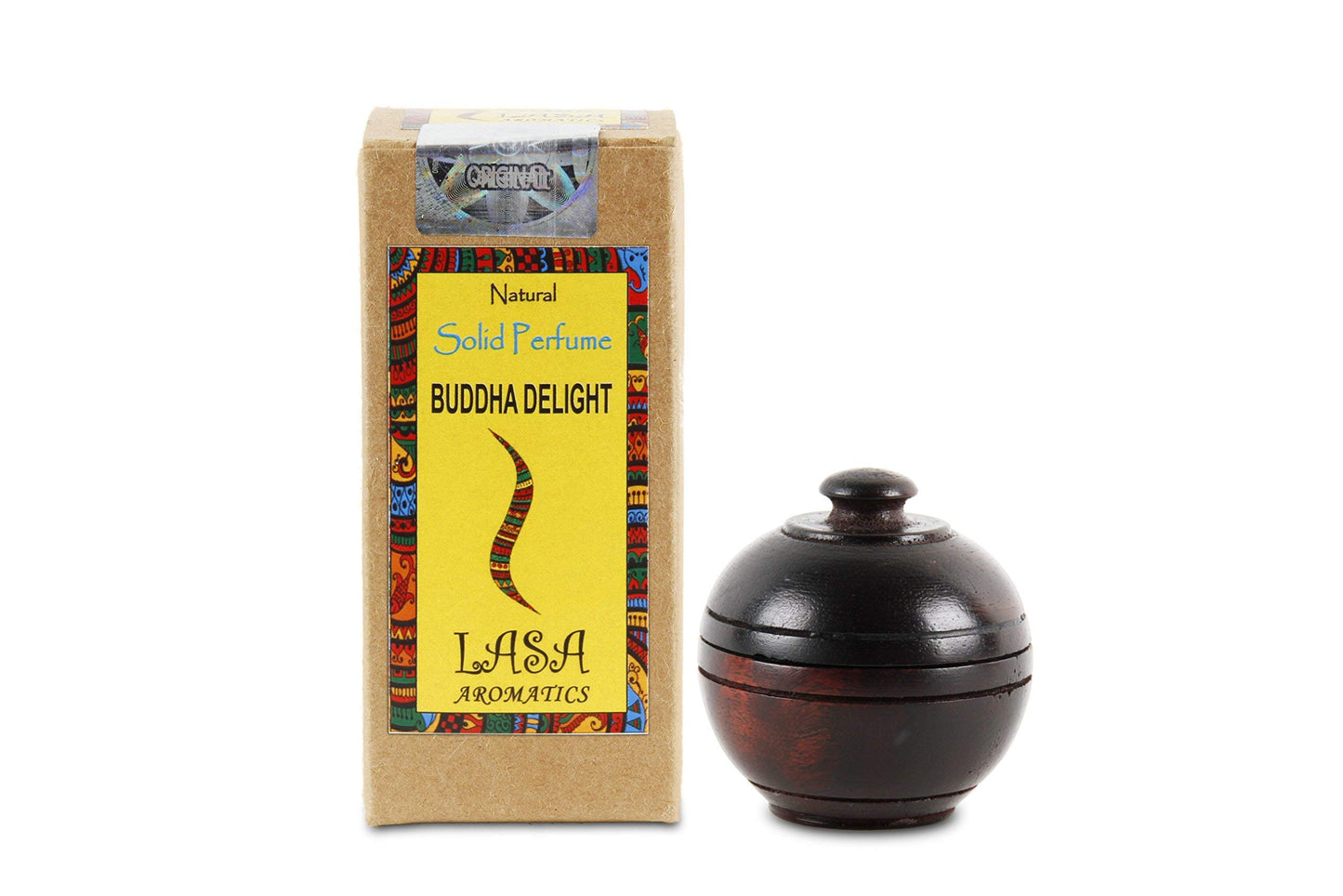 Lasa Aromatics Natural Solid Perfume Body Musk In Wooden Jar - 6 gm (Buddha Delight) Beauty & Personal Care LASA AROMATICS
