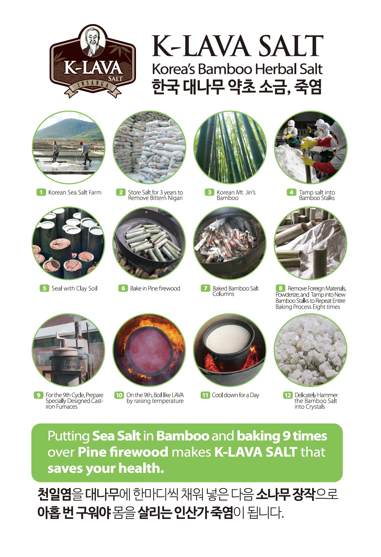 K-LAVA SALT-Korea's No.1 Bamboo Salt-Purple 9X, Crystal, 8.47 Ounce Beauty and Personal Care K-LAVA SALT