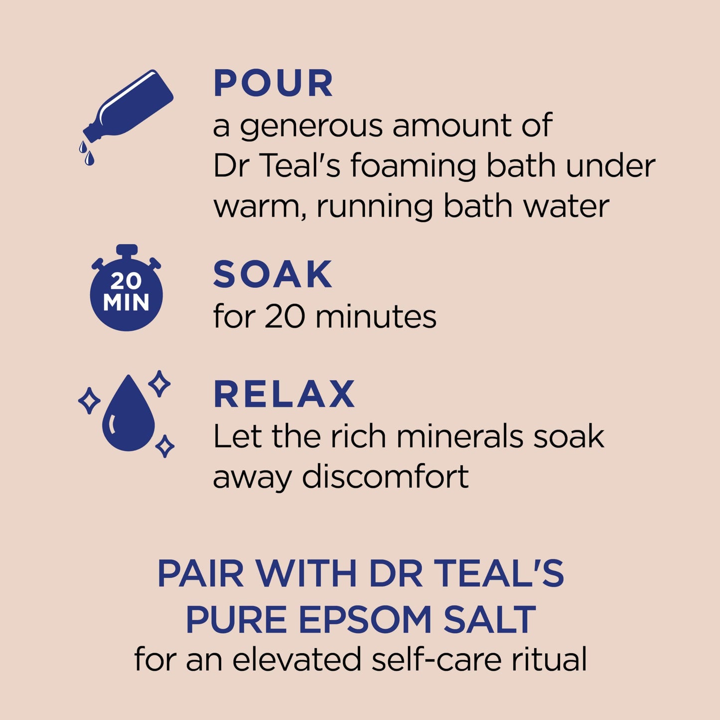 Dr Teal's Foaming Bath with Pure Epsom Salt, Shea Butter & Almond, 34 fl oz