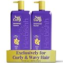 Herbishh Curly Hair Shampoo and Conditioner Set (16.91 oz Each) With Coconut & Avocado Oil for Wavy and Coily, Haircare for Women & Men, Curly Hair
