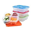 Bentgo Easyboxes 4-Compartment Snack Containers - 8-Piece Set with 4 Trays & 4 Custom-Fit Lids to Seal in Freshness - Reusable Food Storage & Meal…