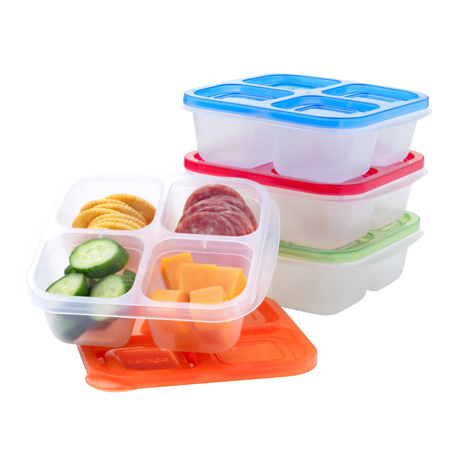 Bentgo Easyboxes 4-Compartment Snack Containers - 8-Piece Set with 4 Trays & 4 Custom-Fit Lids to Seal in Freshness - Reusable Food Storage & Meal…