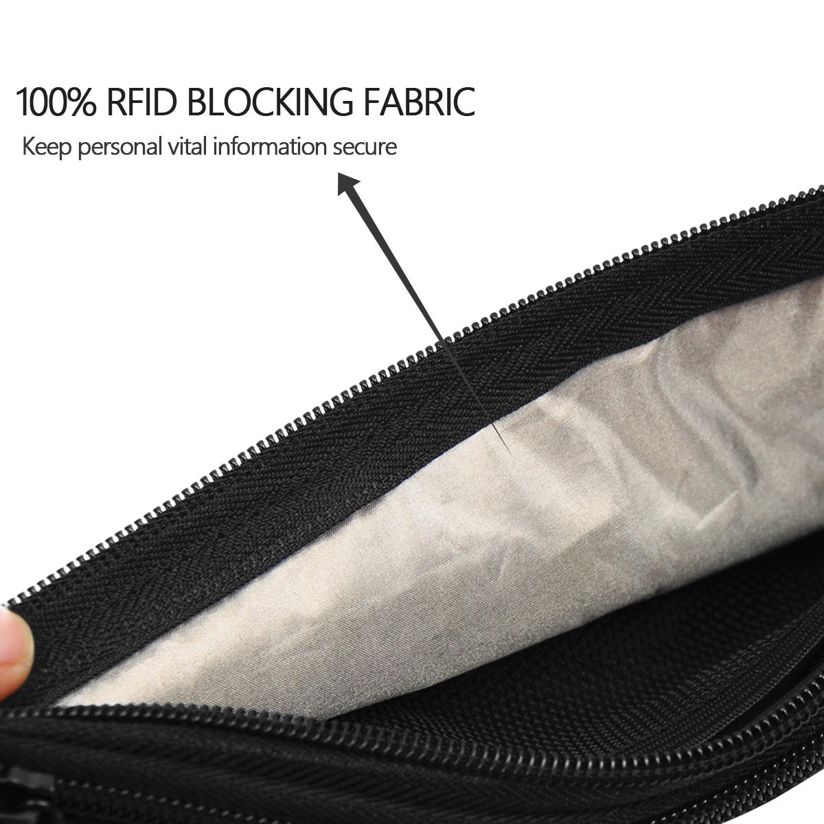 Ryaco RFID Blocking Money Belt – Slim Hidden Travel Wallet & Passport Holder with Adjustable Strap – Black Waist Pouch for Men & Women