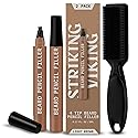 Striking Viking Beard Pencil Filler for Men - Light Brown, 2 Pack - Temporary Beard Dye - Waterproof Sweatproof Long Wear Beard Filler Pen