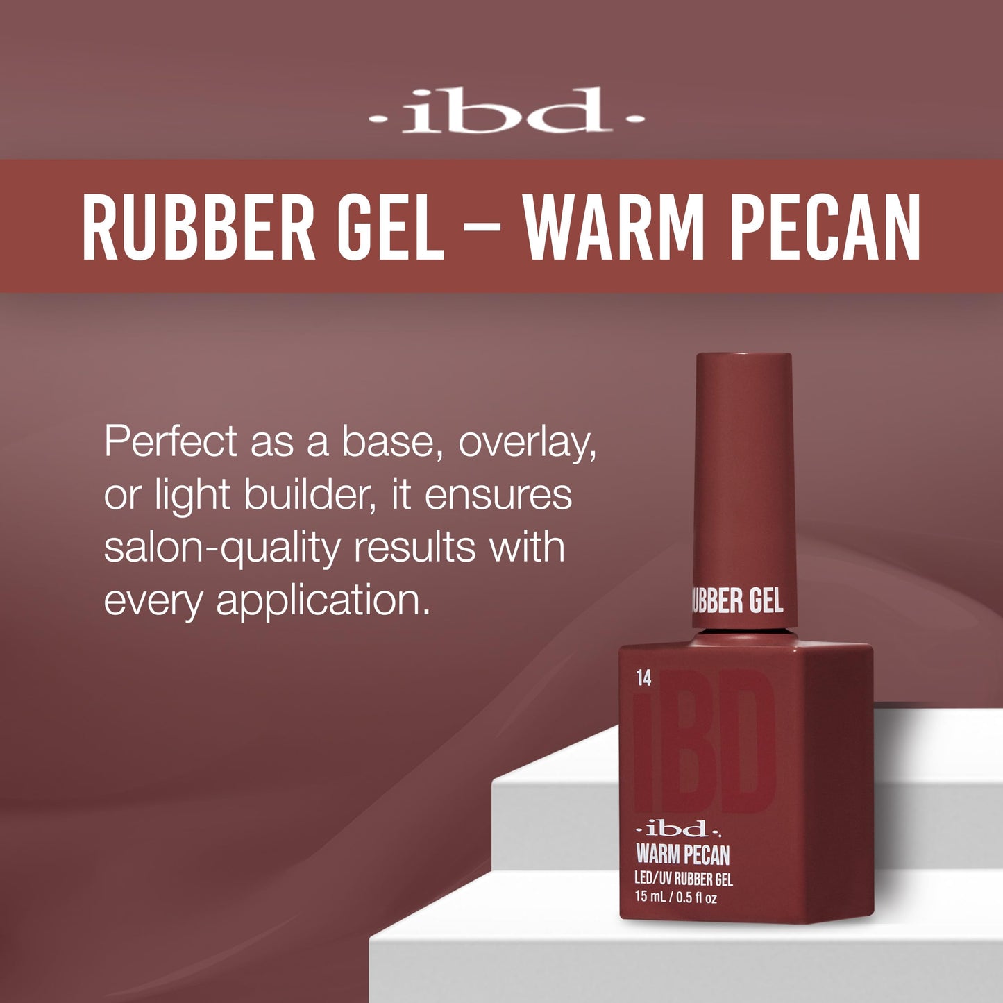 IBD Rubber Gel Polish - Warm Pecan, LED/UV Soak Off Builder Gel for Nails, Strengthening Base Coat for Nail Polish & Extensions, 0.5 fl oz Beauty & Personal Care IBD
