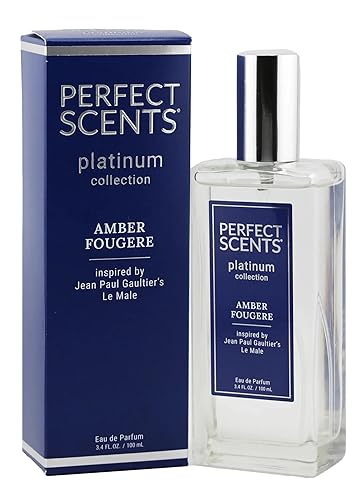 Perfect Scents Fragrances | Inspired by Jean Paul Gaultier’s Le Male | Platinum Collection | Amber Fougere | Men’s Eau de Parfum | Vegan, Paraben