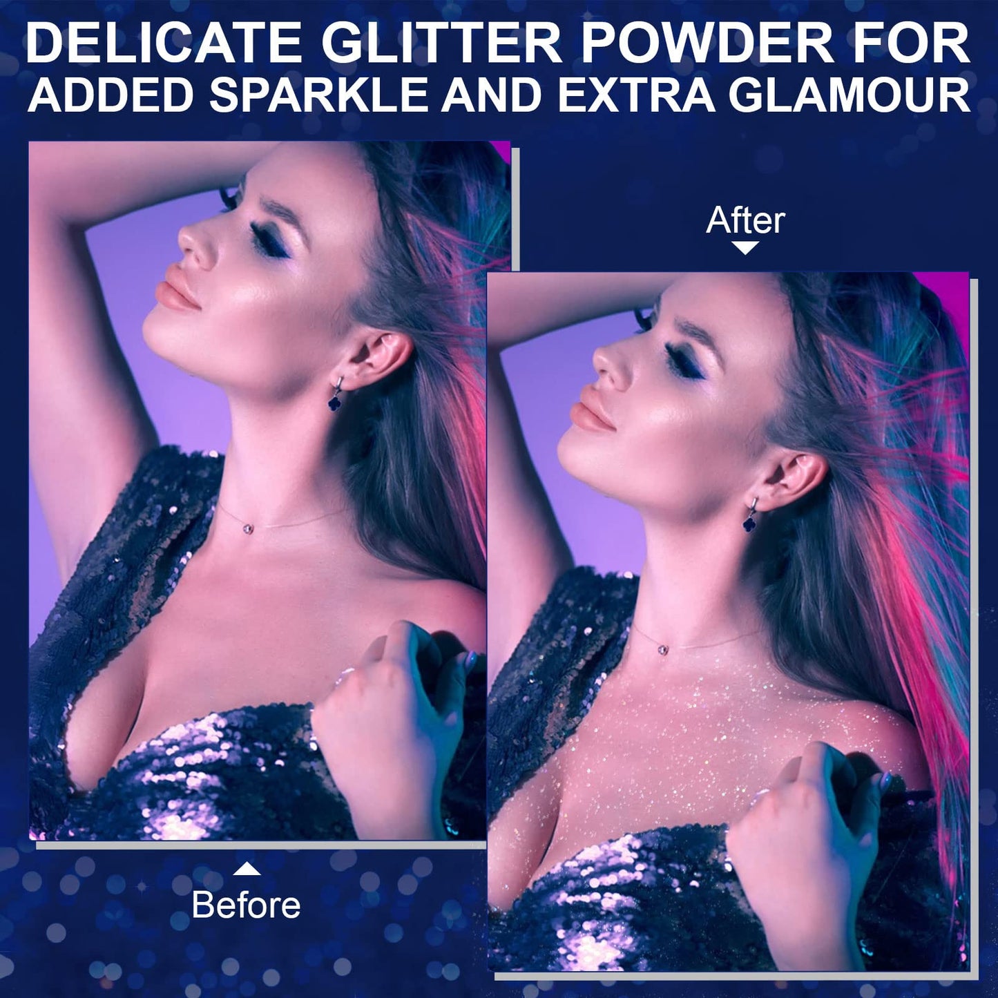 Shiny Glitter Spray for Hair, Tiktok Shiny Glitter Spray,Highlighter Powder for Party,Face, Body,Hair,Dress Prom Halloween Decorations Disco Ball