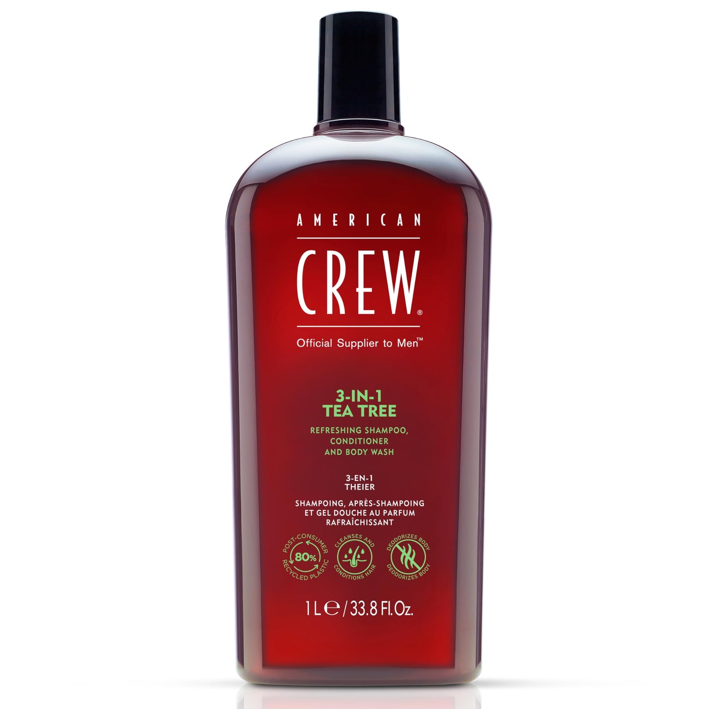 American Crew Shampoo, Conditioner & Body Wash for Men, 3-in-1, Tea Tree Scent, 33.8 Fl Oz Beauty and Personal Care AMERICAN CREW